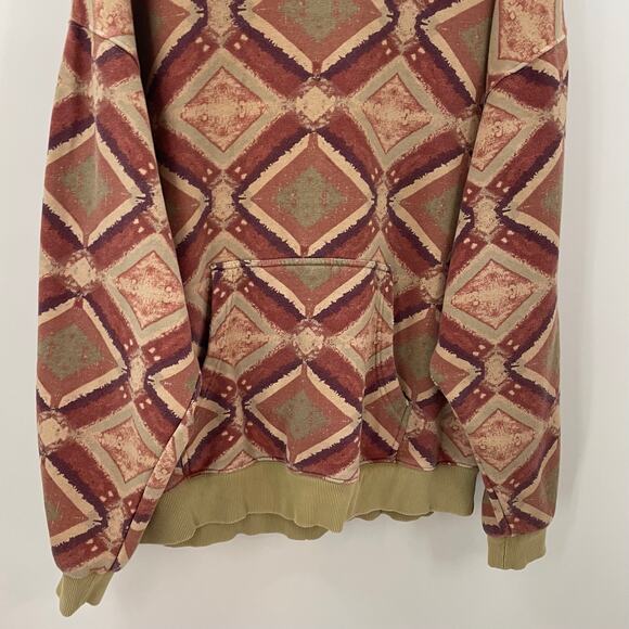Free People Geometric Patterned Hoodie - Pink and Tan - Picture 6 of 10